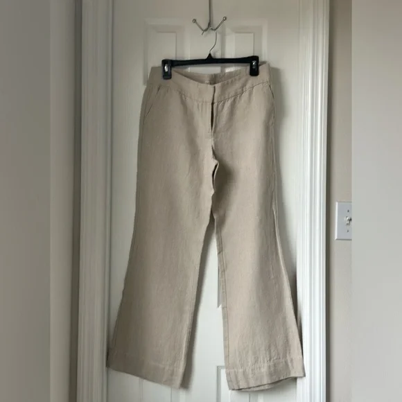 LOFT Women's Cream Wide Leg Pants - Picture 2 of 4